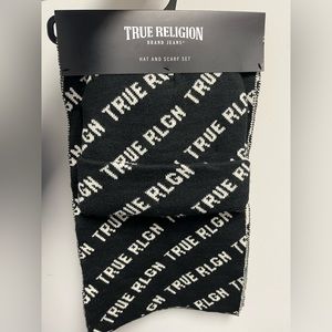 True Religion Hat and Scarf Set Unisex
